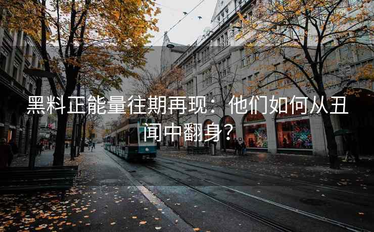 黑料正能量往期再现：他们如何从丑闻中翻身？