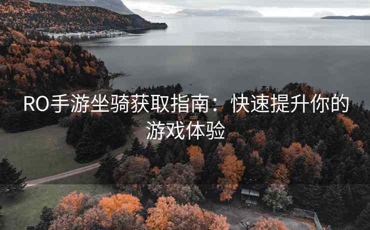 RO手游坐骑获取指南：快速提升你的游戏体验